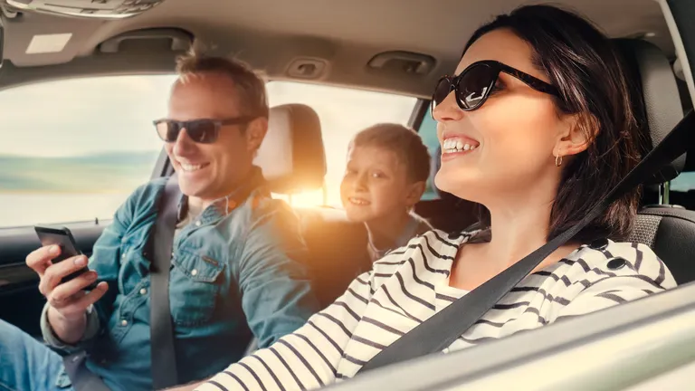 happy people in car