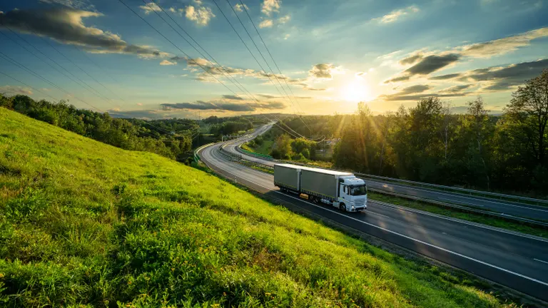 Truck in countryside