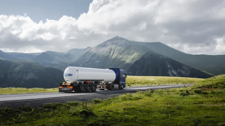 Truck and blue hills