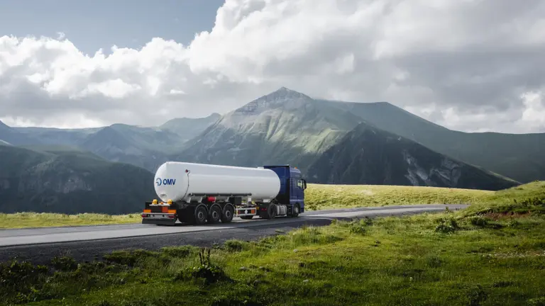 Truck and blue hills