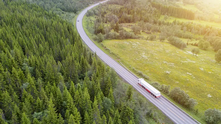 Truck in woods